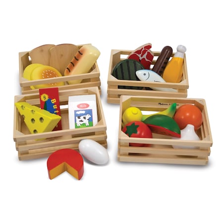 Melissa & Doug Food Groups - Wooden Play Food in Crates 271